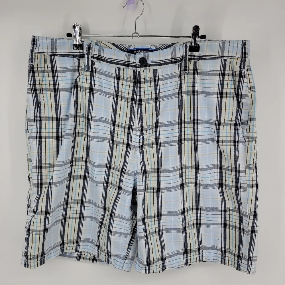 Croft&Barrow Mens 100% Cotton‎ Chino Plaid Shorts Size 38
